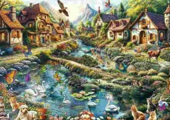 Puzzle Aldeia à beira da floresta