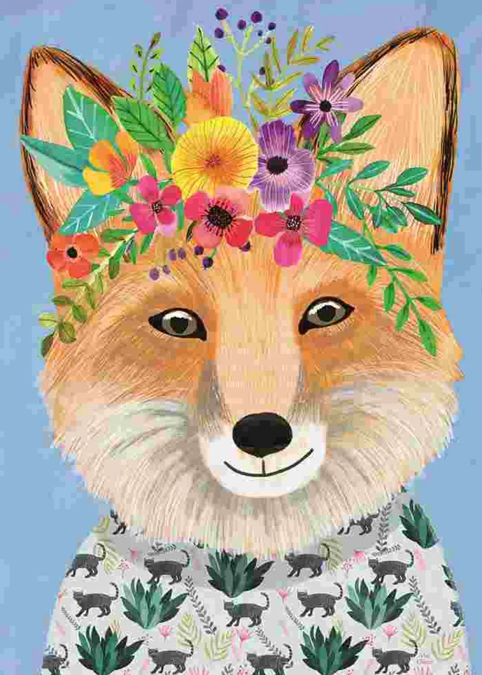 Puzzle Amigos Florais: Raposa Amigável