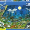 Puzzle Animais em uma floresta noturna