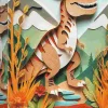 Puzzle Arte em papel: Dinossauro