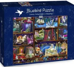 Puzzle Aventuras na biblioteca em leitura