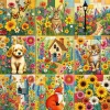 Puzzle Bloco de Quilt de Nove Retalhos Jardim da Casa de Campo