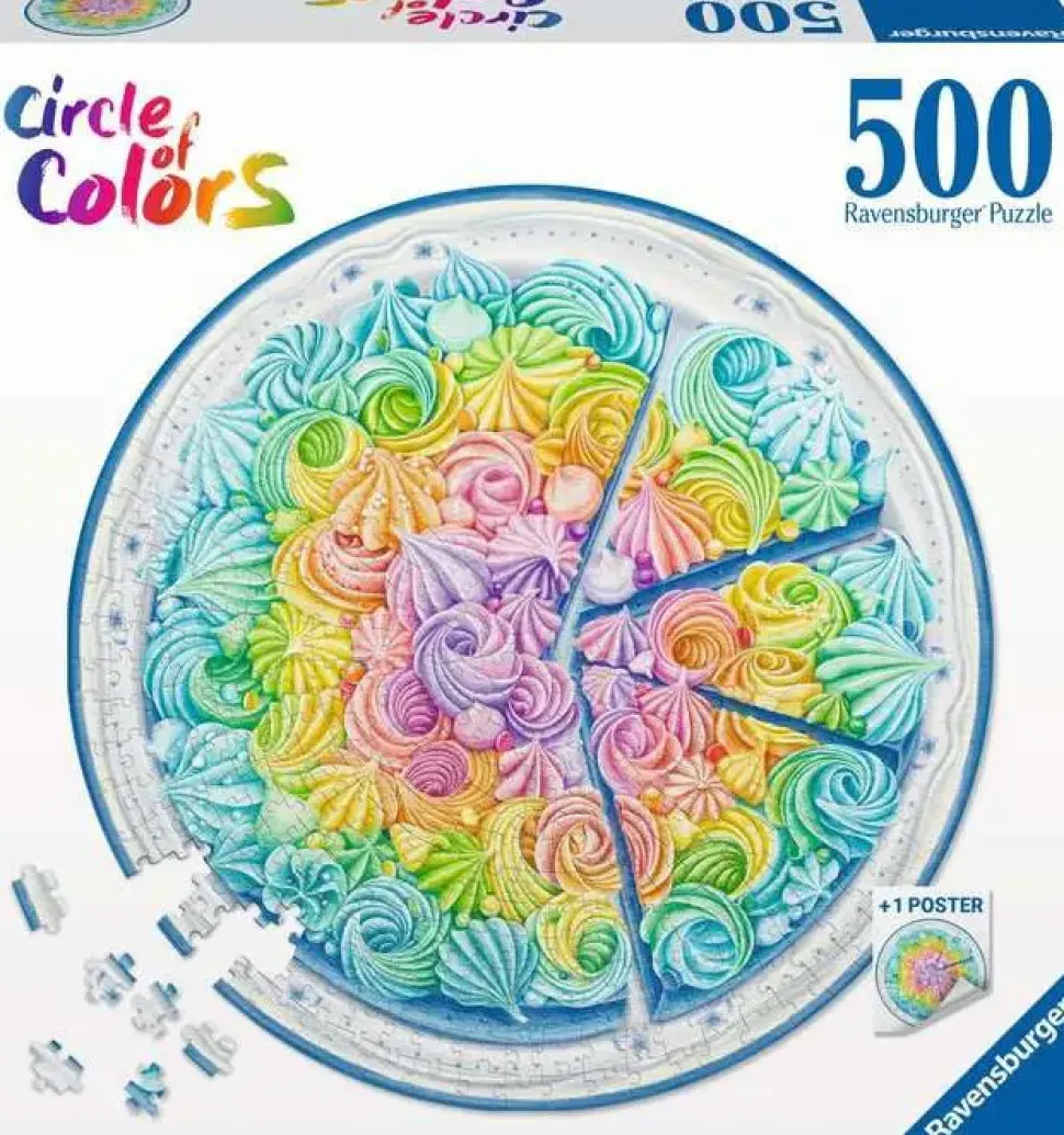 Puzzle Bolo Arco-Íris. redondo