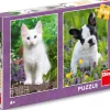 Puzzle Bulldog e gatinho 2x48