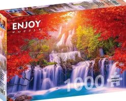 Puzzle Cachoeira Thee Lor Su no outono, Tailândia