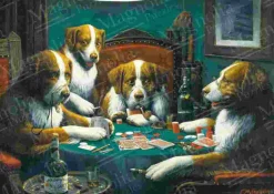 Puzzle Cachorros jogando pôquer