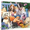 Puzzle Cachorros no jardim