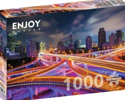 Puzzle Centro de Xangai à noite