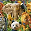 Puzzle Colagem de Animais Selvagens