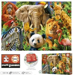 Puzzle Colagem de Animais Selvagens