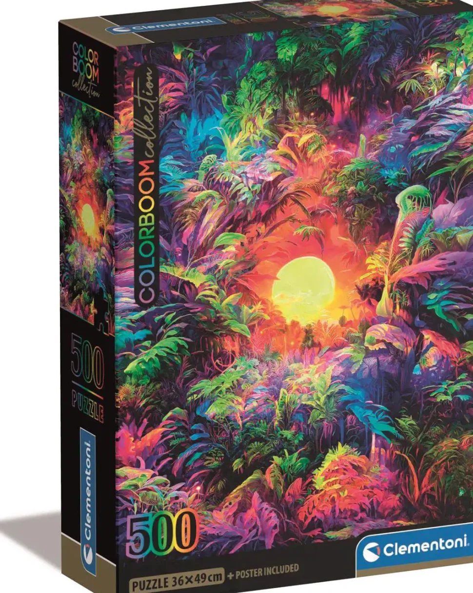 Puzzle ColorBoom: nascer do sol psicodélico na selva