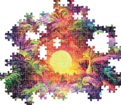 Puzzle ColorBoom: nascer do sol psicodélico na selva