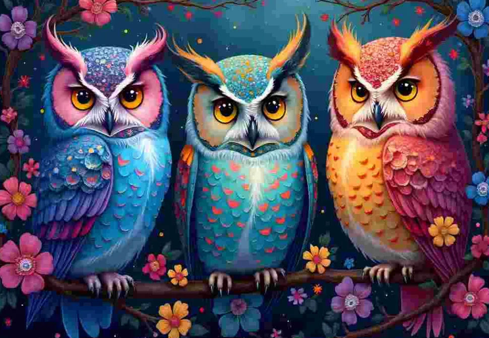 Puzzle Corujas e noite encantada