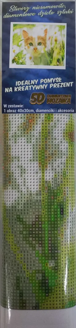 Puzzle Diamant painting: Gatinho entre margaridas 30x40cm