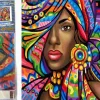 Puzzle Diamant painting: mulher africana 30x40cm
