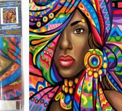 Puzzle Diamant painting: mulher africana 30x40cm
