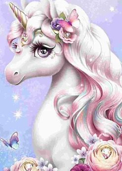 Puzzle Diamant painting: Miss Unicorn 30x40cm