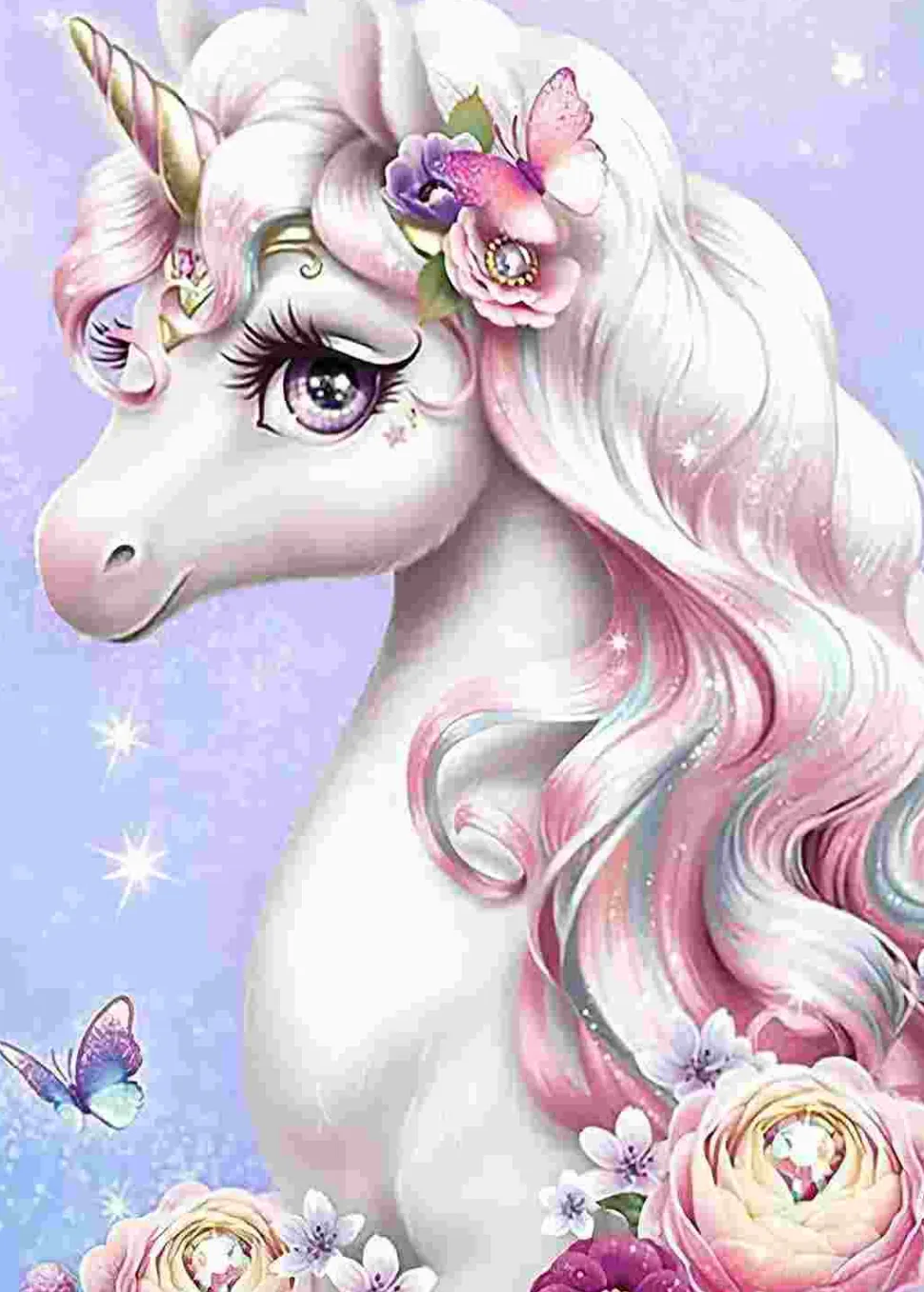 Puzzle Diamant painting: Miss Unicorn 30x40cm