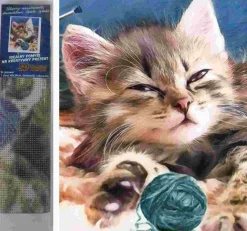 Puzzle Diamante Pintura Gatinho com uma bola 30x40cm