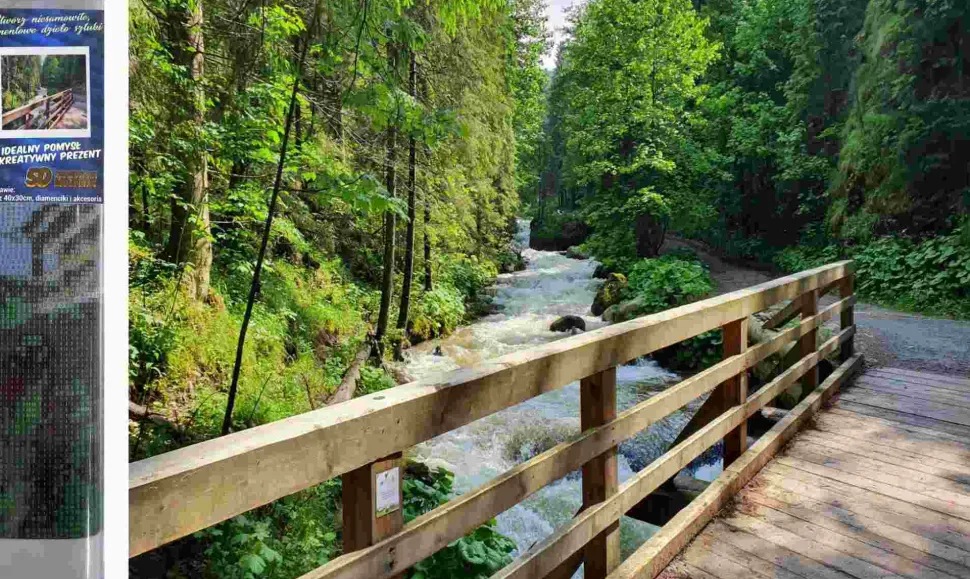 Puzzle Diamond Painting Ponte de madeira na floresta 30x40cm