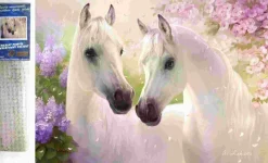 Puzzle Diamond Painting Zamilované kone 30x40cm