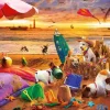 Puzzle Dogs Playing on the Beach