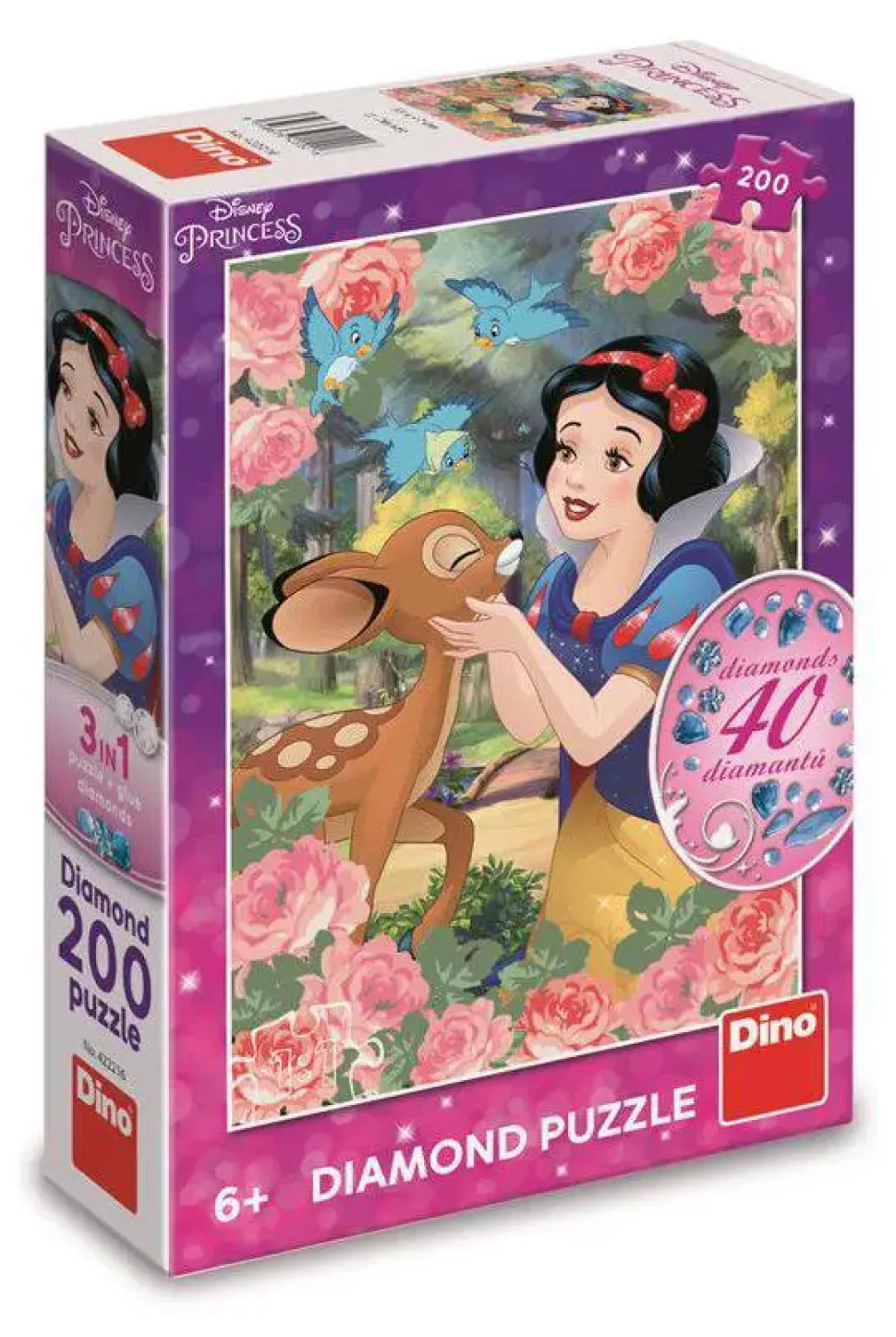 Puzzle Donzela de neve com cervo 200 diamante