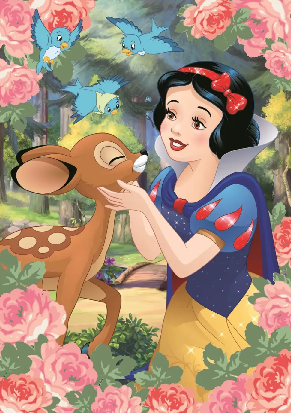 Puzzle Donzela de neve com cervo 200 diamante