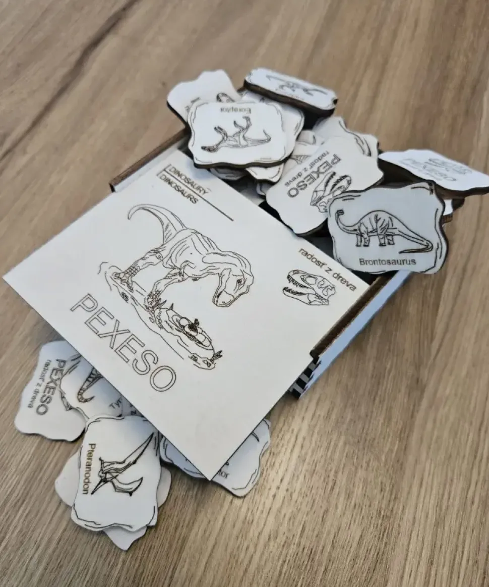 Puzzle Drevené pexeso Dinosaury