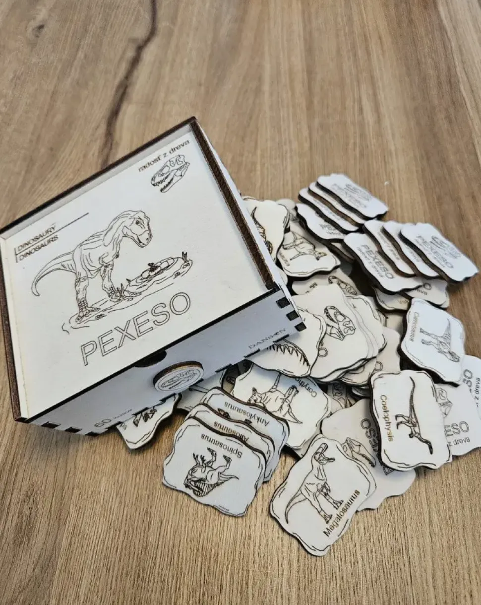 Puzzle Drevené pexeso Dinosaury