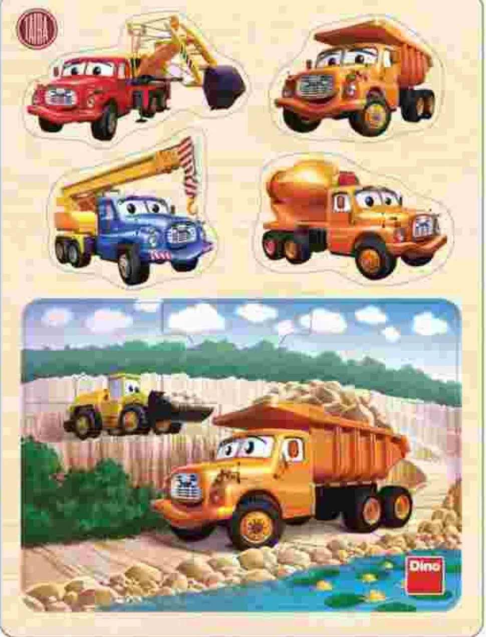 Puzzle Drevená vkláda膷ka + quebra-cabeça 9 dielikov