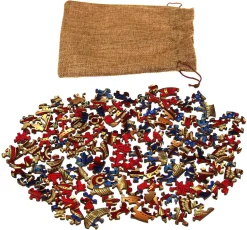 Puzzle Elefante de madeira colorida