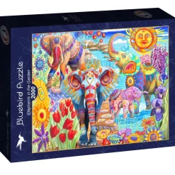 Puzzle Elefantes no Jardim