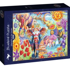 Puzzle Elefantes no Jardim