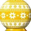 Puzzle Enfeite de Natal amarelo Puzzleball 3D com padrão norueguês