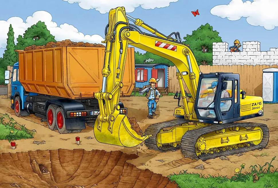 Puzzle Escavadeira + modelo SIKU 40 dielikov