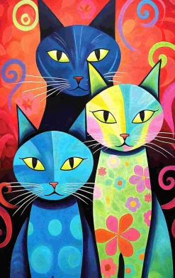 Puzzle Família de gatos