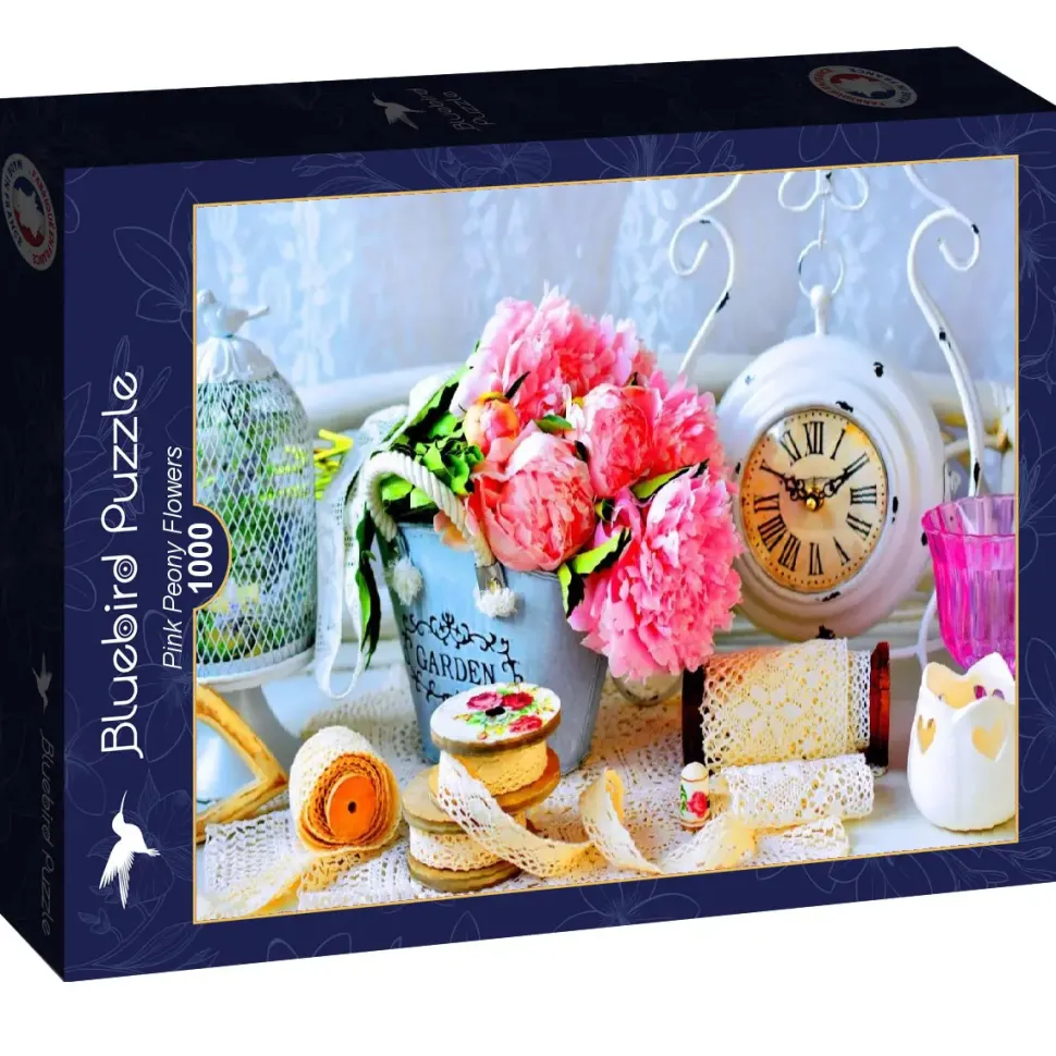 Puzzle Flores de peônia rosa