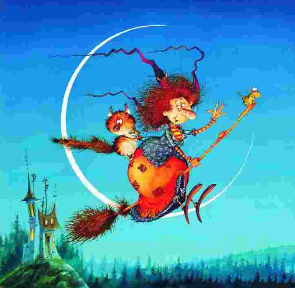 Puzzle François Ruyer: Bruxa - Em uma vassoura