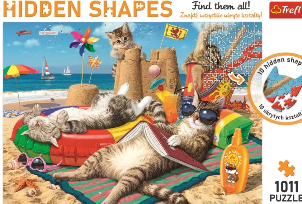 Puzzle Férias em Hidden Shapes Cats
