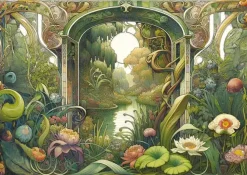 Puzzle Garden flowers forest plants river