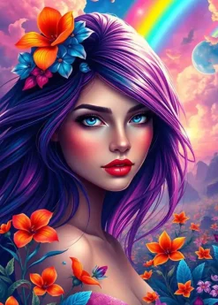 Puzzle Garota arco-íris