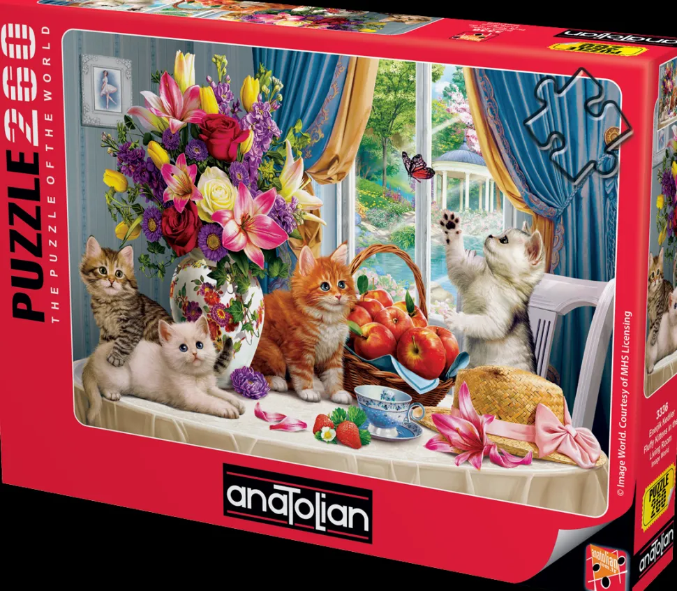 Puzzle Gatinhos fofos na sala de estar