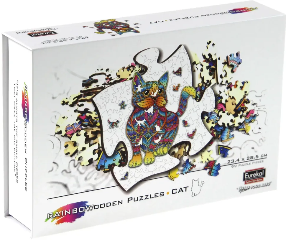Puzzle Gato cor de madeira