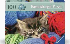 Puzzle Gato numa bola 100 XXL