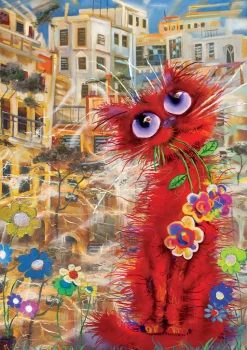 Puzzle Gato vermelho