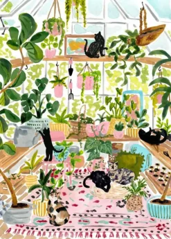 Puzzle Gatos botânicos