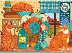 Puzzle Gatos com abóbora