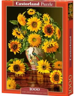 Puzzle Girassóis em um vaso de pavão