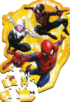 Puzzle Homem-Aranha pronto para a ação em madeira